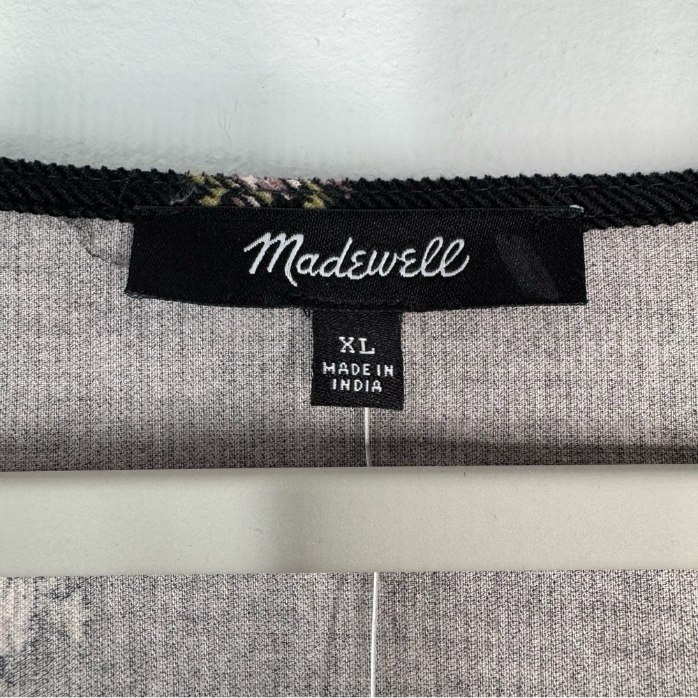 NWT Madewell Black Corduroy Mini Long Sleeve V-Neck Dress w/ Pockets Women’s XL - Picture 8 of 13